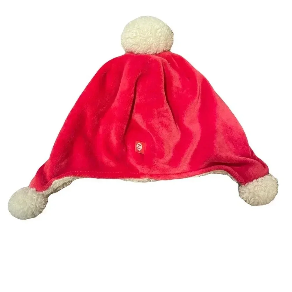 Zutano 2T Velour Winter Hat with Pom Poms, Santa, Christmas